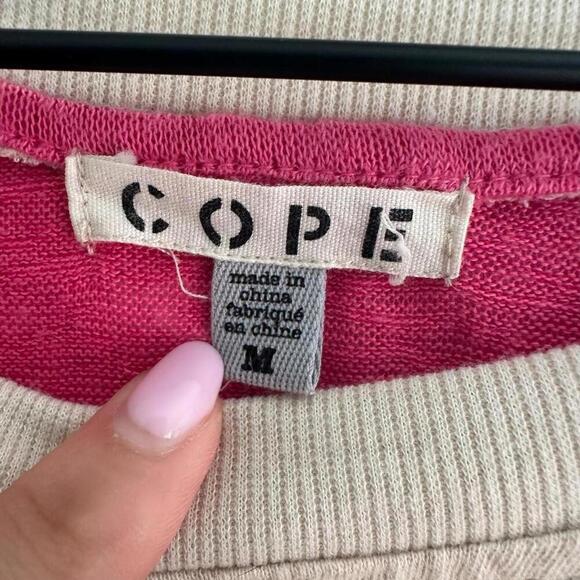 Pre-loved COPE Urban Outfitters Contrast Pocket Long-Sleeved Tee Pink/cream - Picture 4 of 4